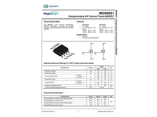 Транзистор MDS9651  SO-8