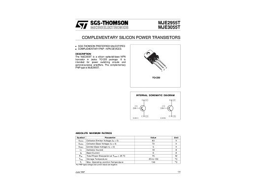 Транзистор MJE3055T TO-220