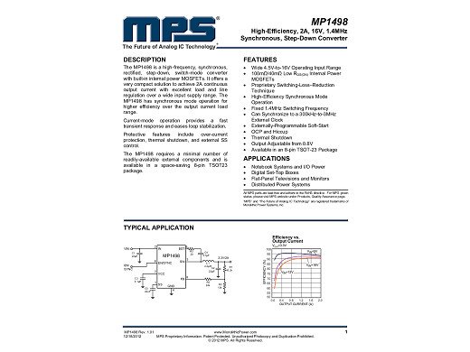 Интегр.схема MP1498 SOT23-8