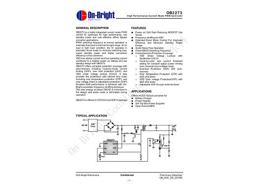 Интегр.схема OB2273MP TC2263B SOT23-6