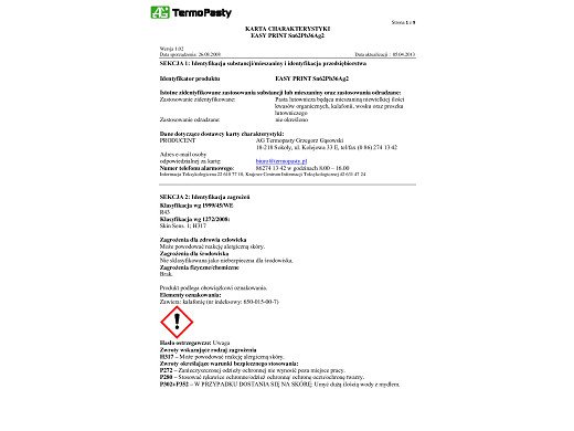 Паста за спояване PASTE EASY PRINT Sn965AG3CU0.5