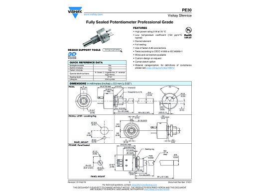 Потенциометър PE30L0FL103MAB