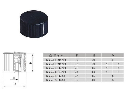 Копче за потенциометър KYZ32-18-6J