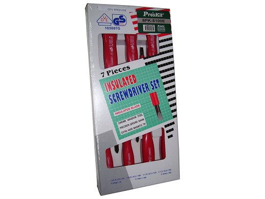 Комплект от 7бр. изолирани (1000V) отвертки