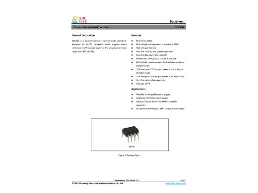 Интегр.схема SDC606P DIP-8