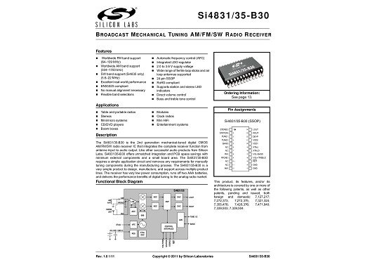 Интегр схема SI4831/35-B30