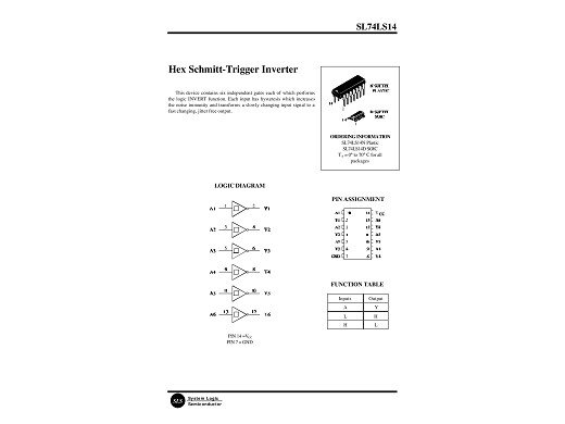 Интегр.схема  SN74LS14N