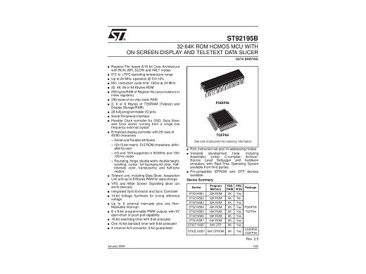 Интегр.схема  ST92195C7B1PFT
