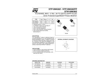 Транзистор STP10NK80ZFP TO-220