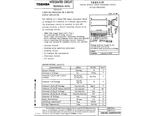 Интегр.схема  TA8631N