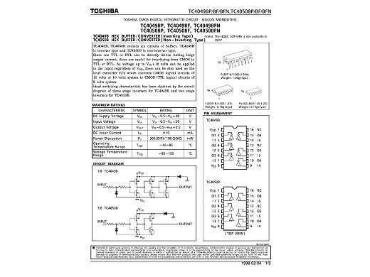 Интегрална схема  TC4050BE