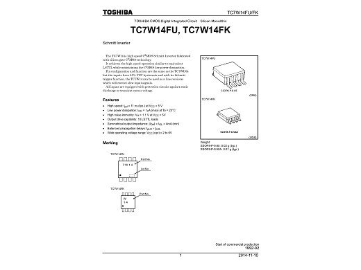 Интегр.схема TC7W14F SO-8
