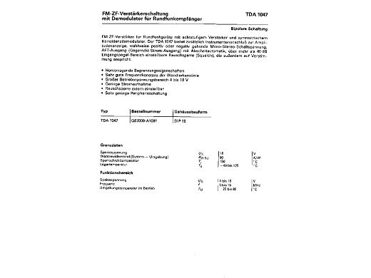 Интегр.схема  TDA1047