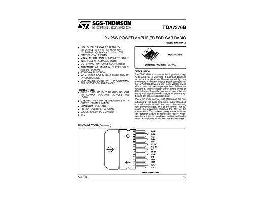 Интегрална схема  TDA7376B