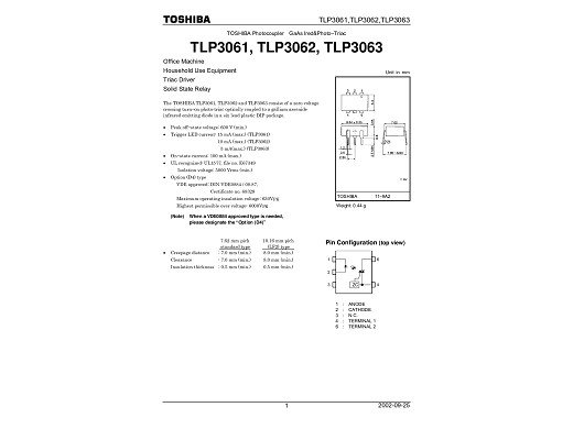Интегр.схема  TLP3063 DIP-6