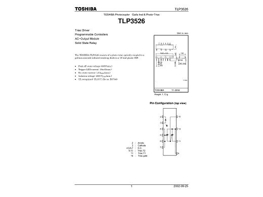 Интегр.схема TLP3526 DIP-16
