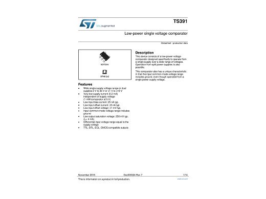 Интегр.схема TS391 SOT23-5