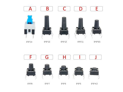 Бутон 4pin 6x6 H 1.5mm blue