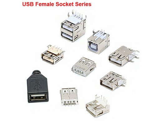 Букса usb 2.0 connectors type-a type-b for pcb socket