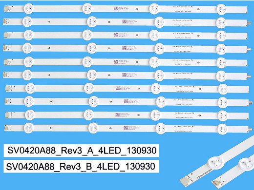 Диодни ленти комплект 10  бр/pcs  SV0420A88_Rev3_A/B_4LED_130930 с лепенка за прикрепване