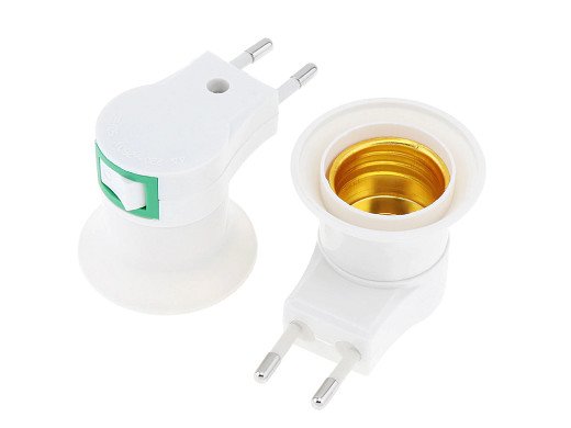 Лампа EU plug e27 screw lamp socket adapter converter with on-off switch for cfl