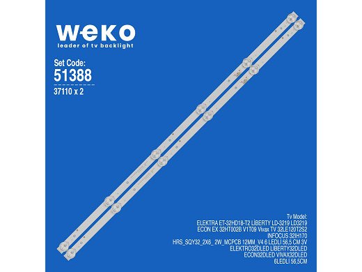 Диодни ленти комплект 2 бр/pcs HRS_SQY32_2X6_2W_MCPCB set-2