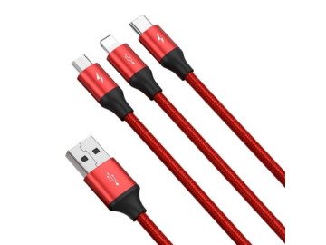CABLE 3 IN 1 USB-Micro+C-type+Iphone