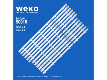 Диодни ленти комплект 12 бр/pcs 42" ROW REV1.0 с лепенка за прикрепване