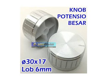 Potentiometer knob 30x17 Ф6 mm silver VR026