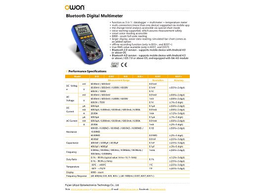 Цифров мултиметър OWB35T+
