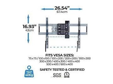 Стойка за телевизор 50-85" B07QDZN8T8 Triple Arms Full Motion TV Wall Mount